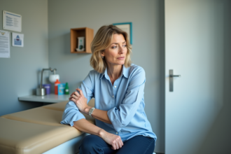 Femme d'âge moyen recevant une injection dans un cabinet médical