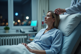 Femme en pyjama dans une clinique du sommeil